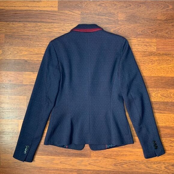 Esprit Navy 2 Button Blazer with Polka Dots Size 4 - Picture 5 of 9